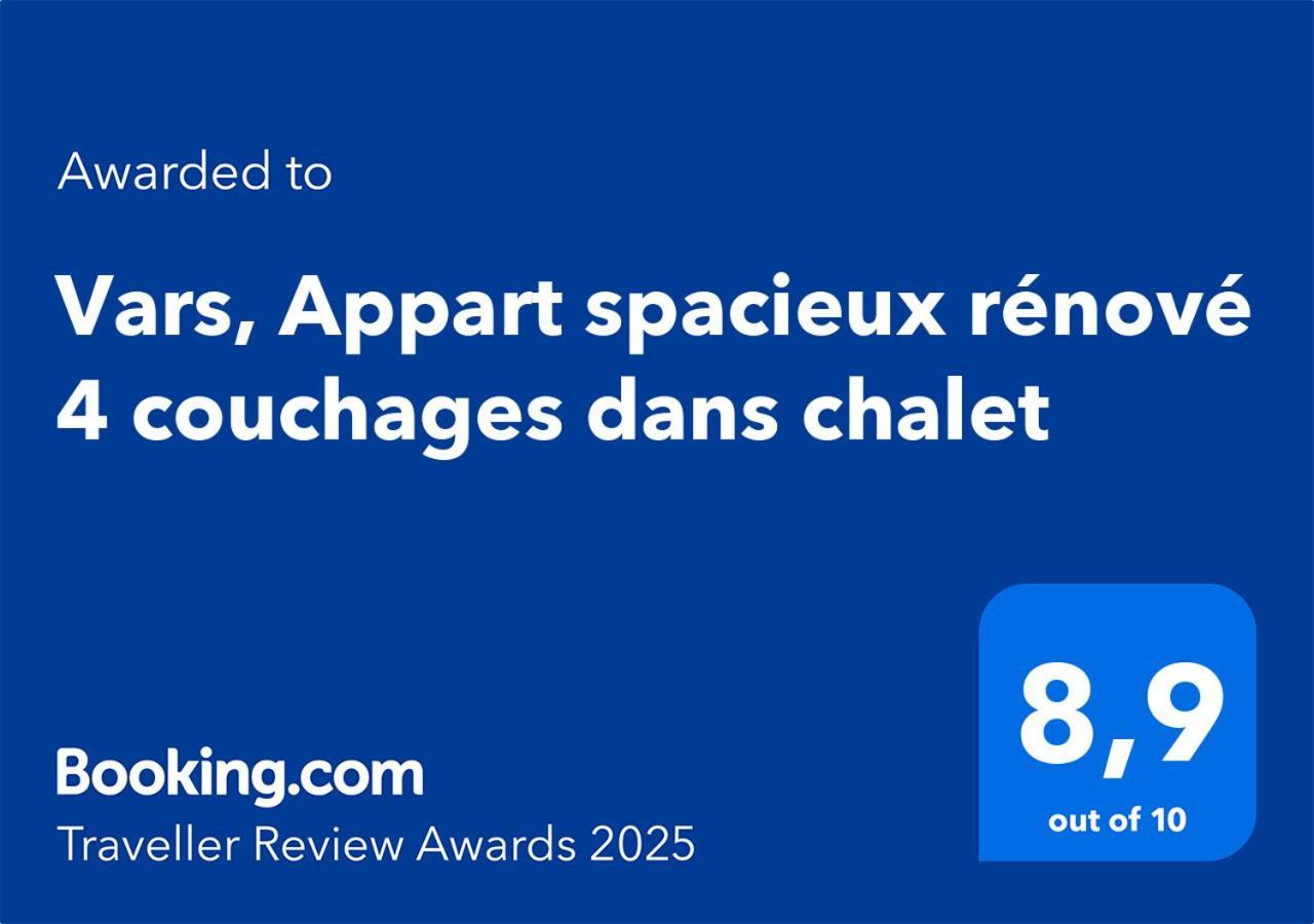 Vars, Appart Spacieux Renove 4 Couchages Dans Chalet 바르스 외부 사진